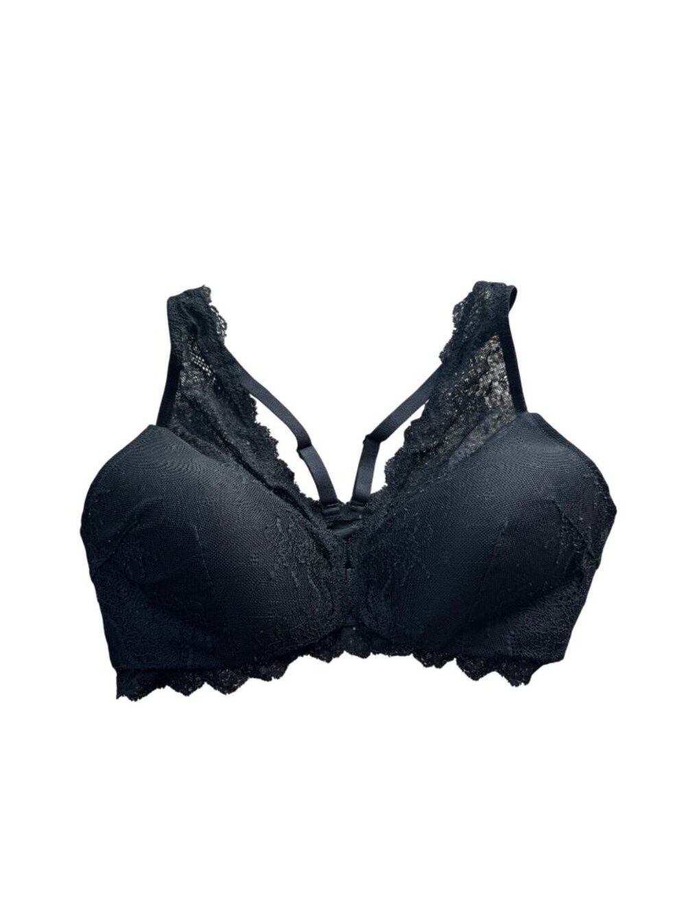 Spanx Black Lace Undie-tectable Bra Large Front Closure Adjustable Straps